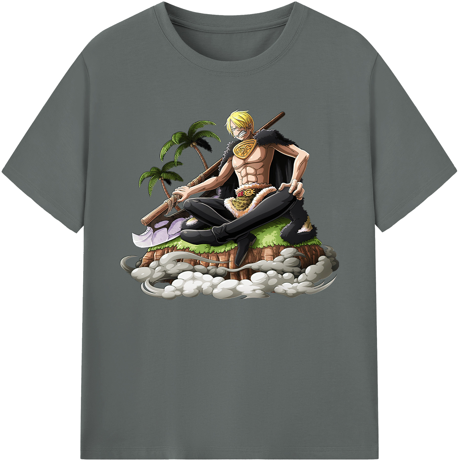 （画像用） ワンピース サンジ ONE PIECE Sanji 綿100％ メンズ半袖Tシャツ｜肌触りやわらか＆通気性